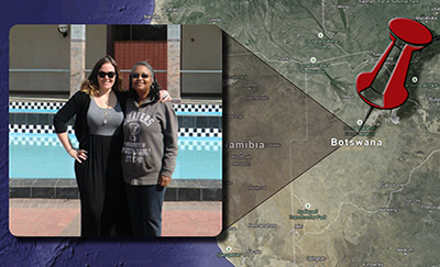 SP2 staff and map of Botswana