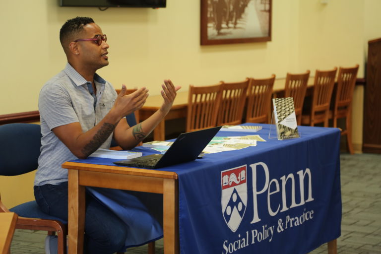 Ezekiel Dixon-Roman at his book launch and discussion in fall 2017.