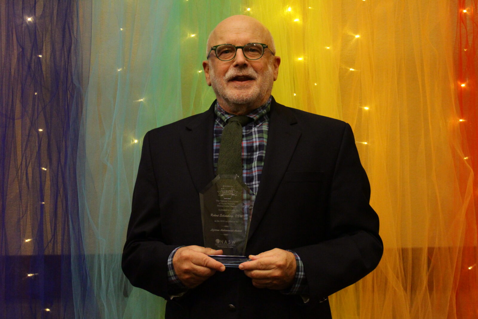 Bob Schoenberg receiving a Lifetime Achievement Award