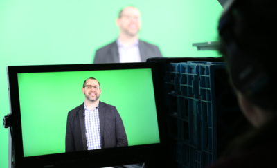 Jason Miller being filmed