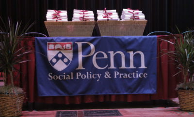 Diplomas on the SP2 commencement table.