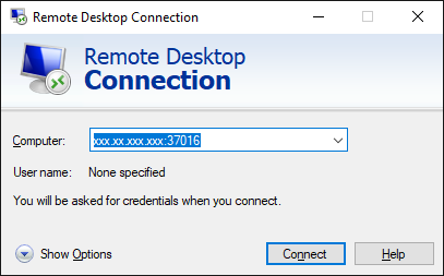 Remote Desktop Connection screenshot