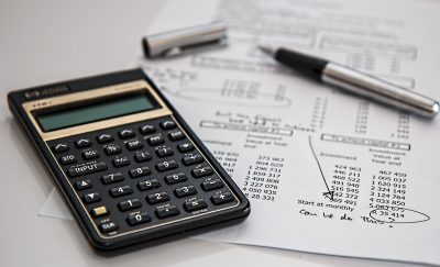 Image of calculator and notes
